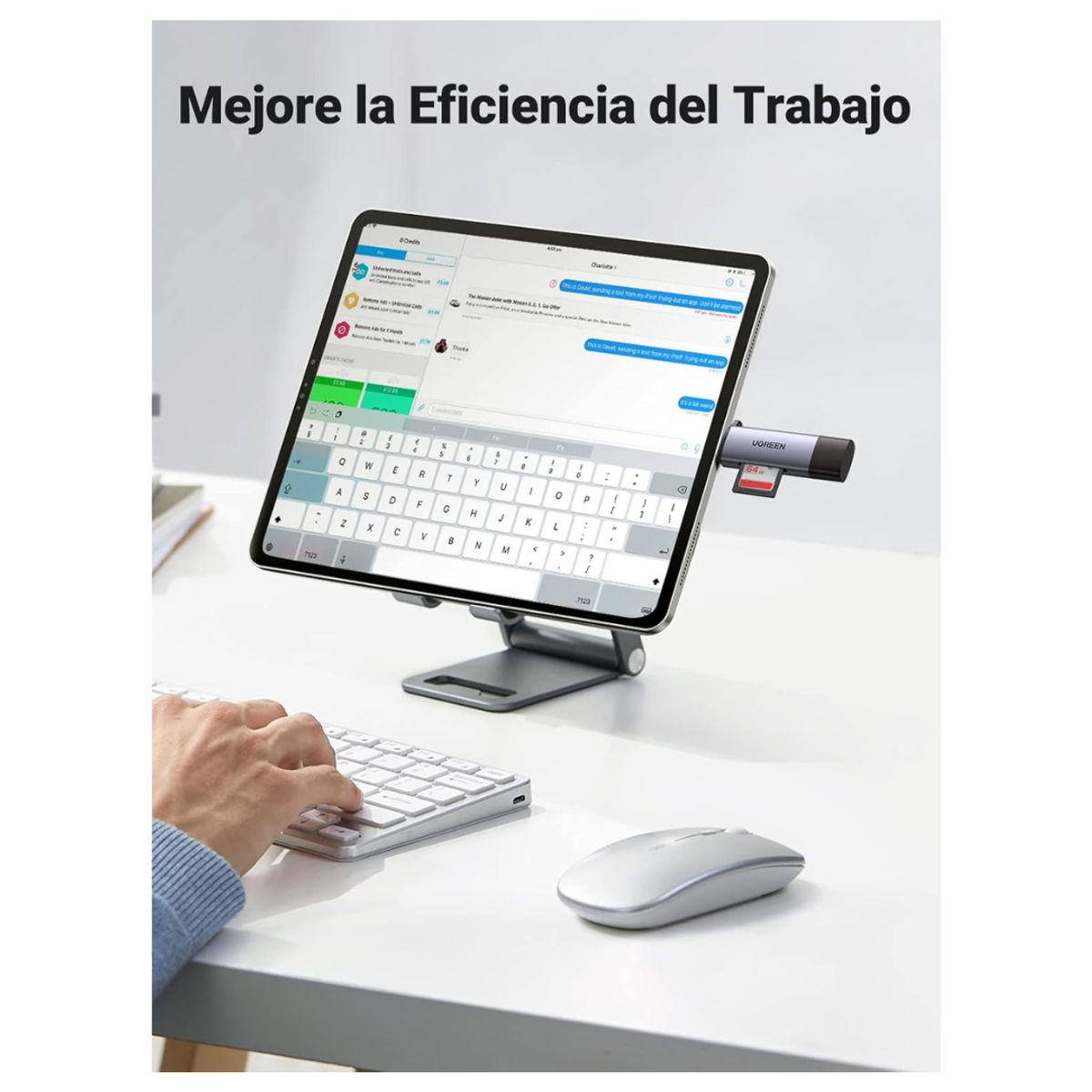 UGREEN - Adaptador Lector de Tarjetas USB UGREEN TF SD PC Laptop Macbook