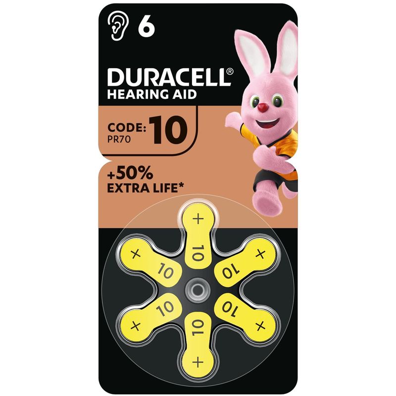 DURACELL - PILAS  DURACELL 10 PARA AUDIFONOS MEDICADOS x 6 PILAS