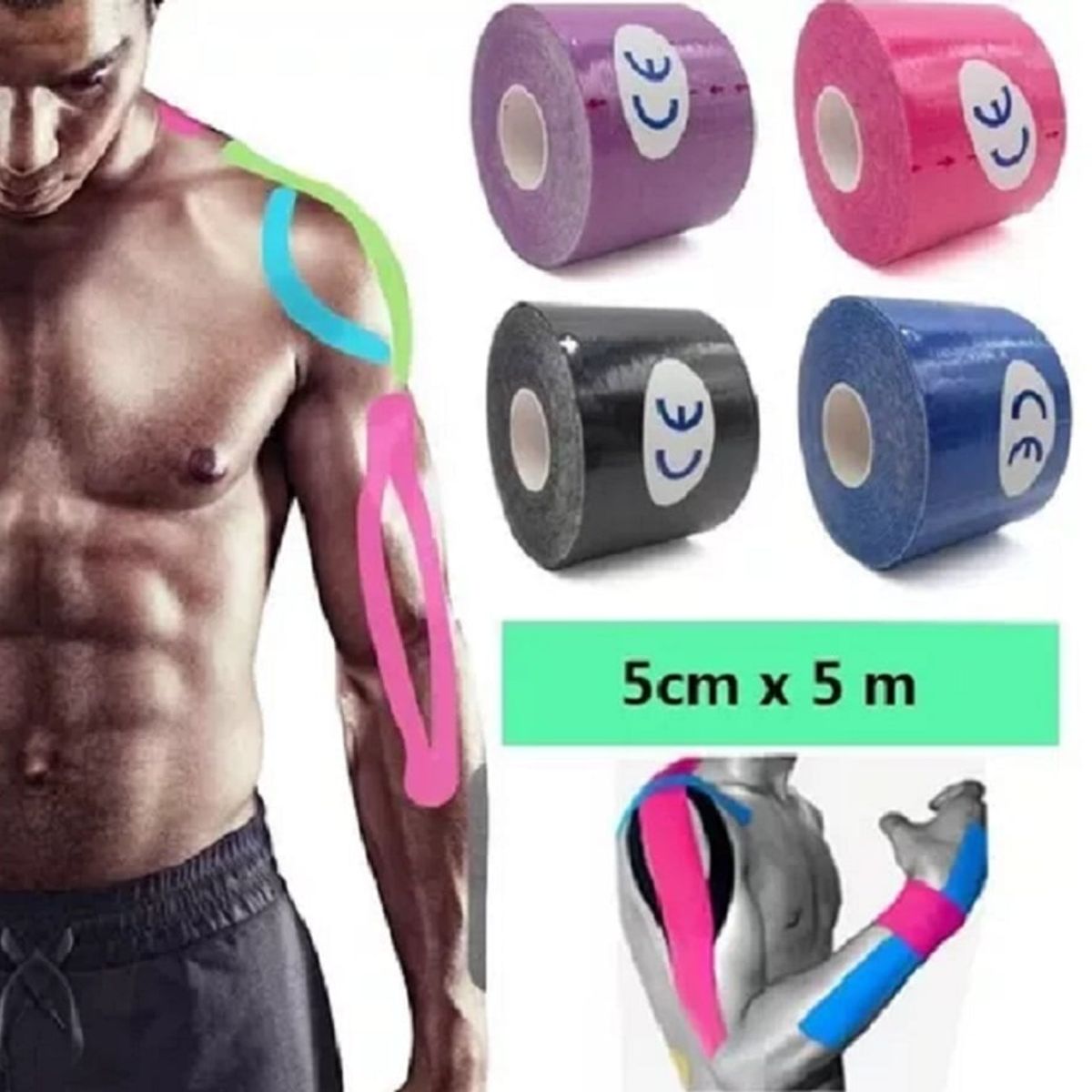 GENERICO - Cinta Kinesiologica 5m X 5cm Soporte para Atleticos