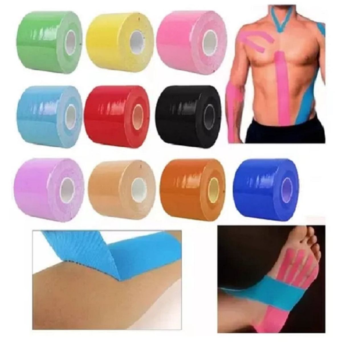 GENERICO - Cinta Kinesiologica 5m X 5cm Soporte para Atleticos