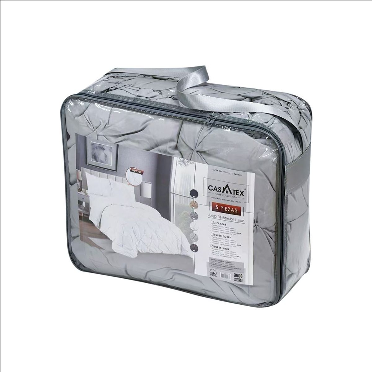 CASATEX - Edredón 2 plazas + Juego de Sábanas 100% Algodón