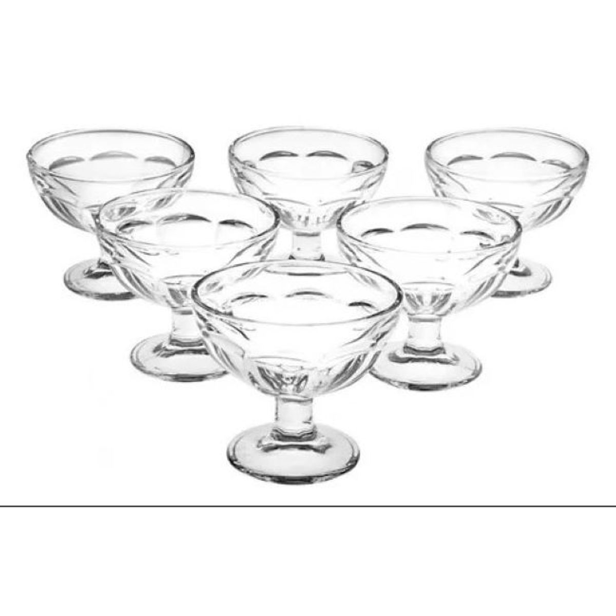 GENERICO - Set x 6 Copas de Vidrio para Helado o Postre 190ml