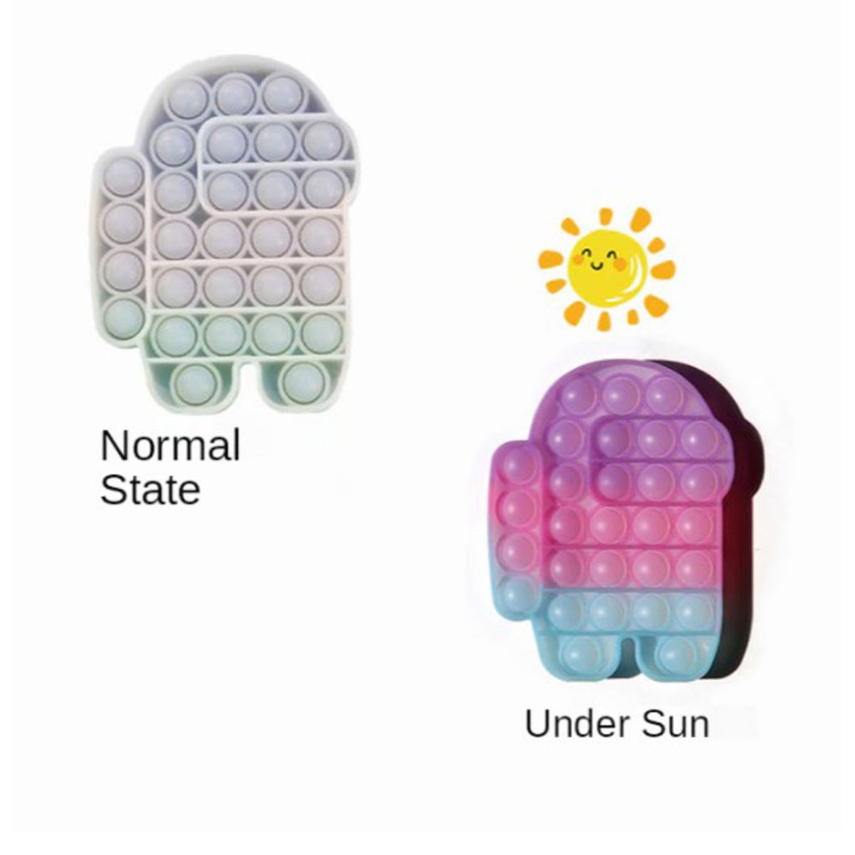 MEGIMPERU - Juguete Pop It Sensorial Antiestrés Among Us Fotocromatico