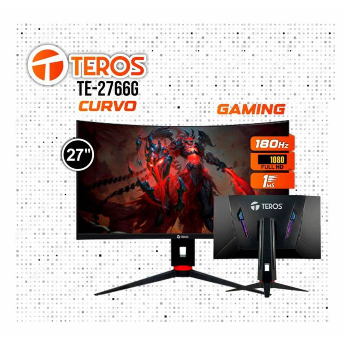 TEROS - MONITOR 180HZ 1MS DP HDMI TEROS 27 CURVO GIRO PIVOTE FHD