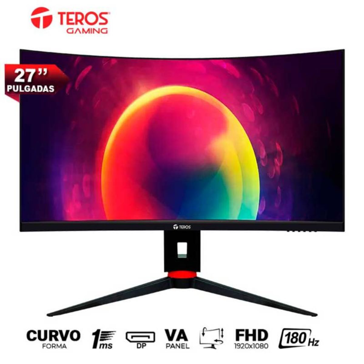 TEROS - MONITOR GAMING TEROS 2766G 27 CURVO FHD 180HZ 1MS DP HDMI USB VESA
