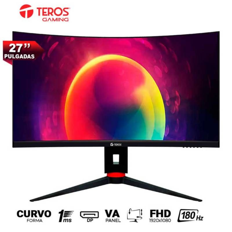 TEROS - MONITOR GAMING TEROS 2766G 27 CURVO FHD 180HZ 1MS DP HDMI USB VESA