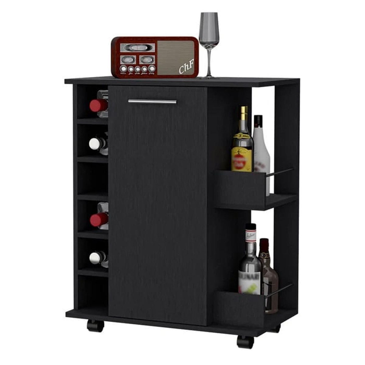 MUEBLES CRISOSTOMO - Vinero Moderno Negro 66cm