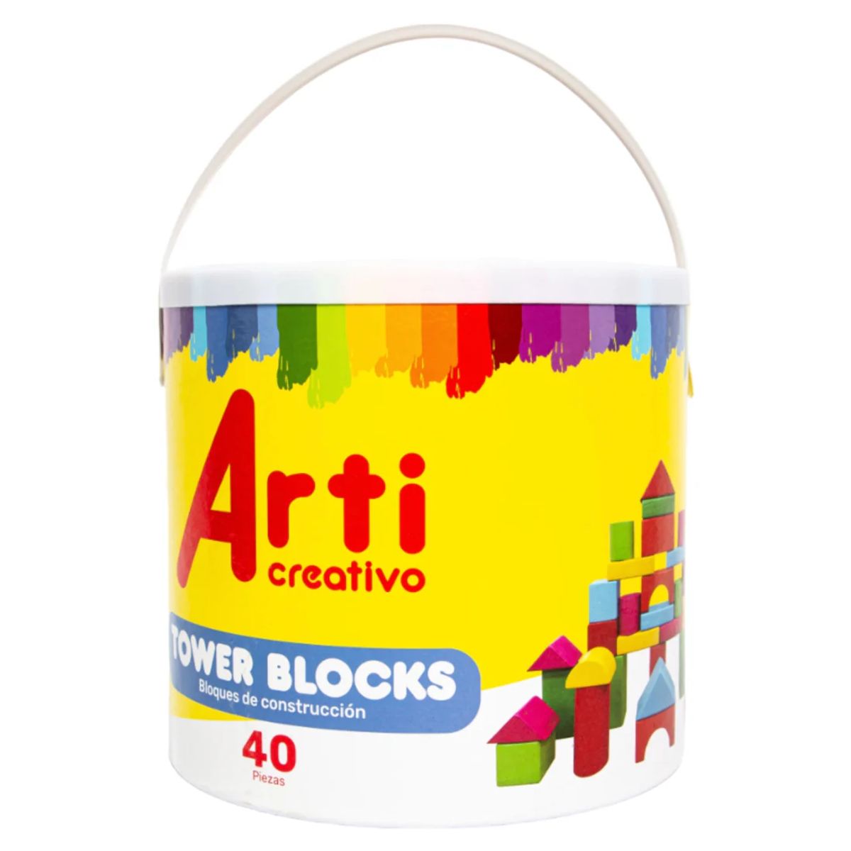 GENERICO - 40 Bloques de Madera y Juego de Encaje