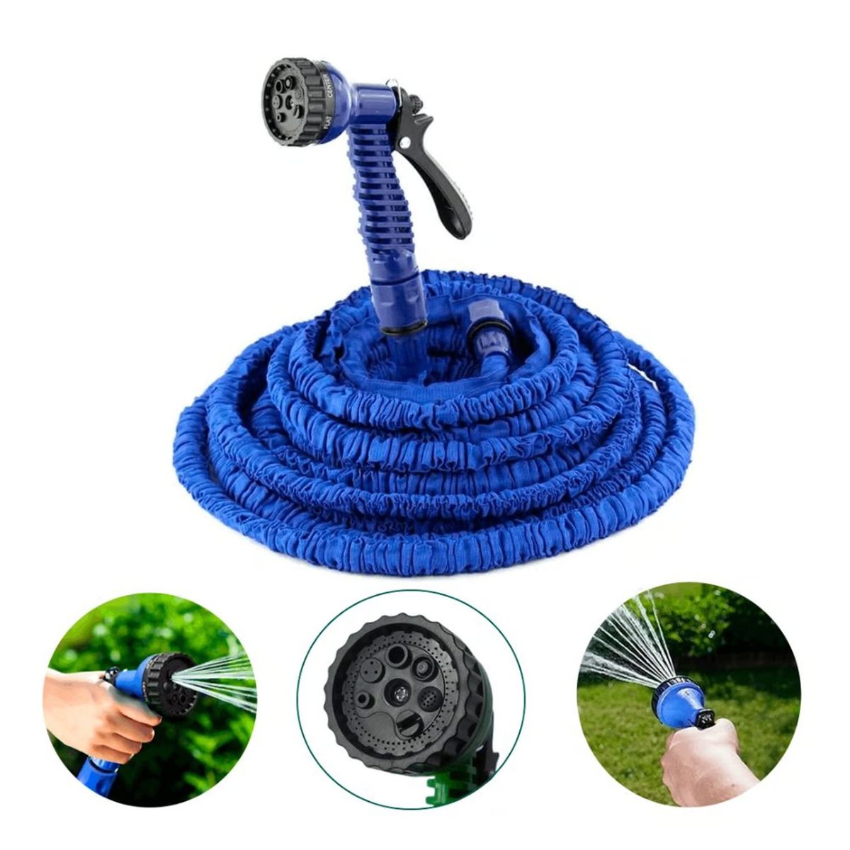 GENERICO - MANGUERA EXPANDIBLE  15MTS CON PISTOLA  MULTICHORROS