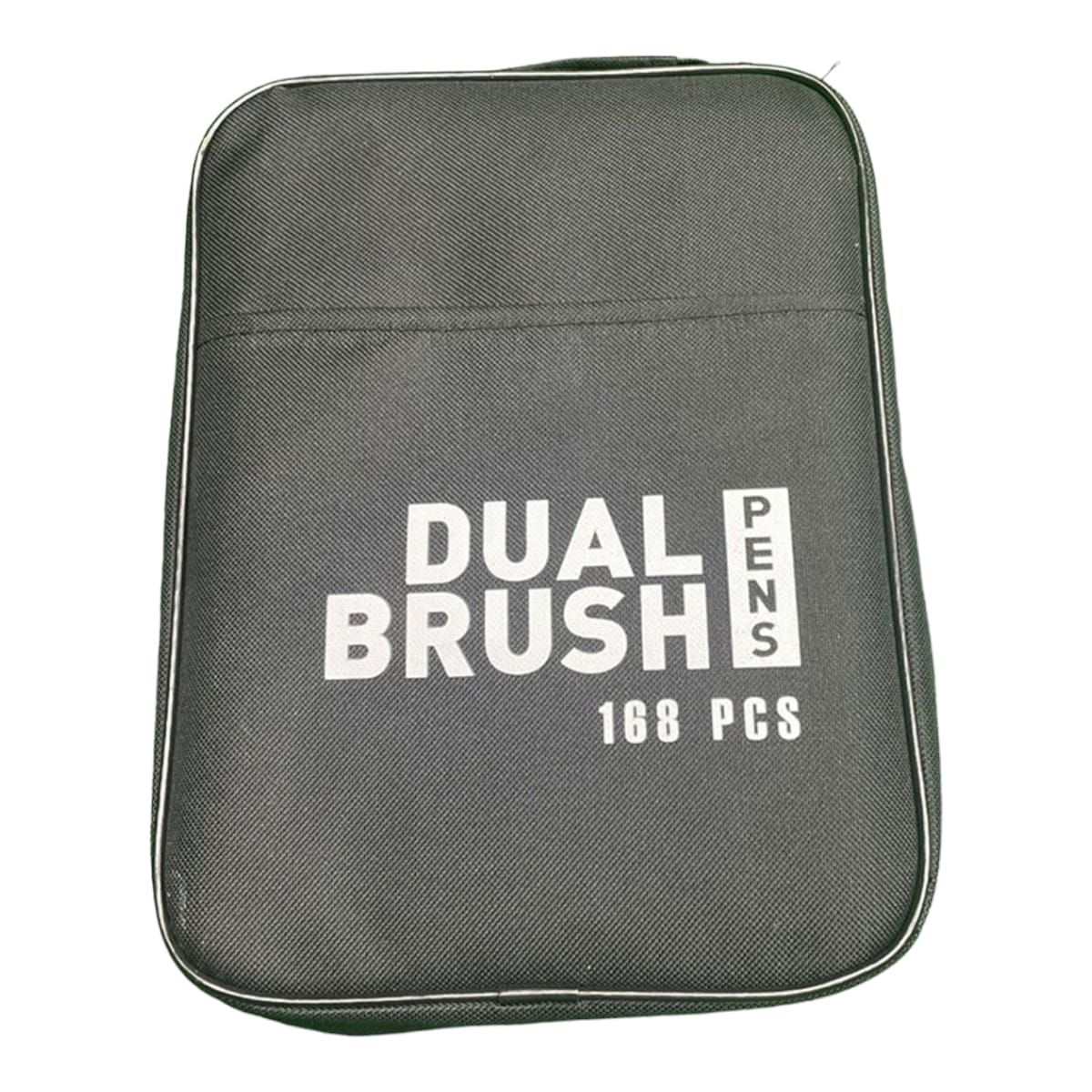 GENERICO - PLUMONES DUAL BRUSH 168 PIEZAS DOBLE PUNTA