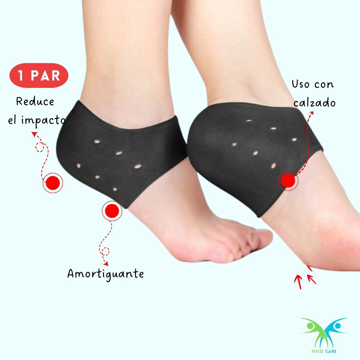 FISIO CARE TU BIENESTAR PRIMERO - Taloneras silicon gel - Unisex color negro