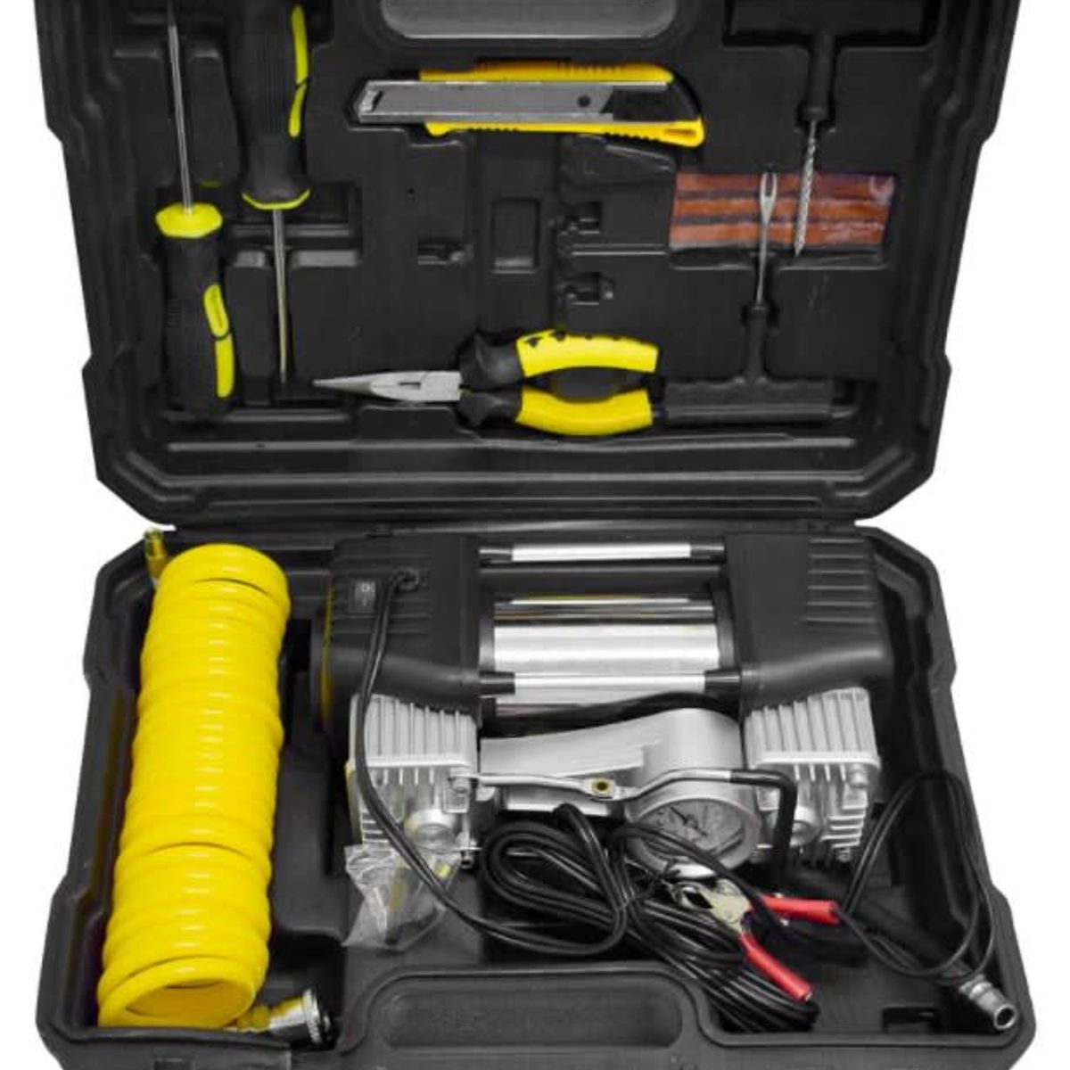 UYUSTOOLS - MINI COMPRESORA A BATERÍA DOBLE PISTÓN 300W