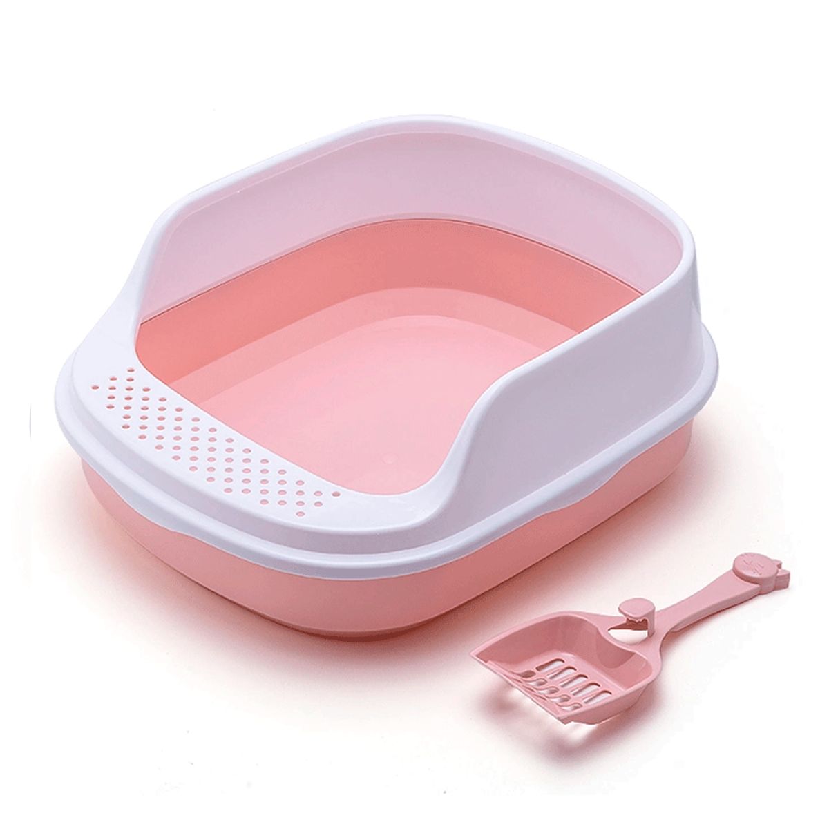 PET HOUSE - Arenero para Gato con pala 47x40 cm - Rosa