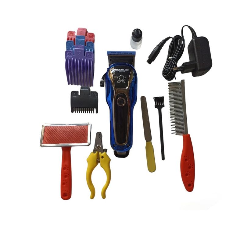 NATIONAL - Máquina Cortar pelo para mascotas profesional Digital rojo