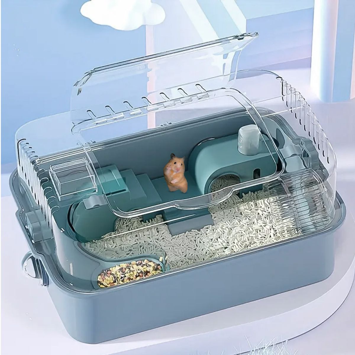 IMPORTADO MC - Jaula de Lujo Habitat para Hámster - Azul
