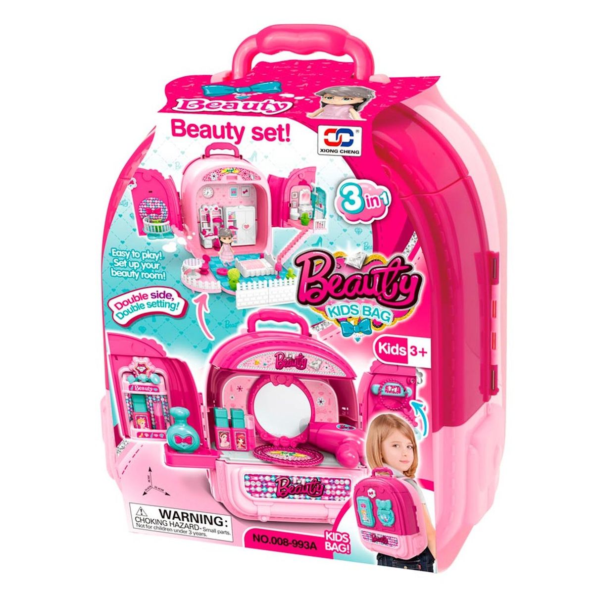 GENERICO - SET DE BELLEZA 3 EN 1 EN MOCHILA