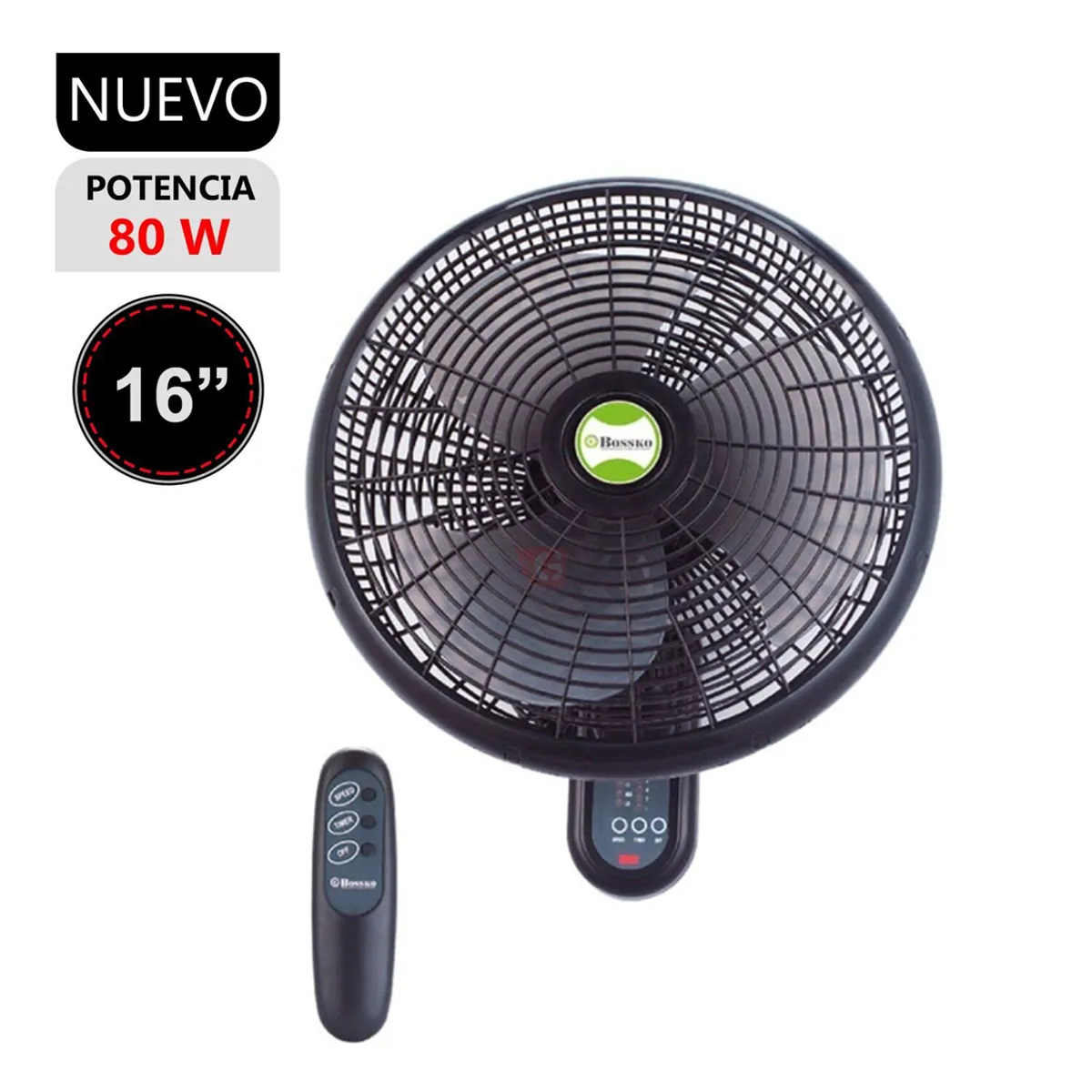 BOSSKO - Ventilador de Pared 16″ BK-8210PD - Bossko