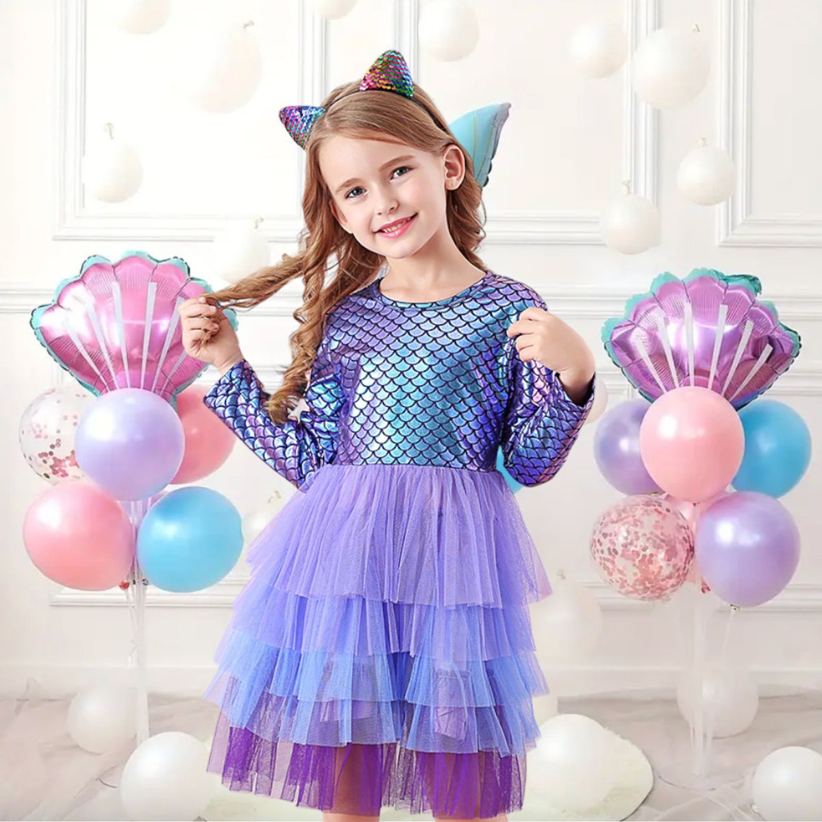 GENERICO - VESTIDO DE NIÑA SIRENA - PARA FIESTA