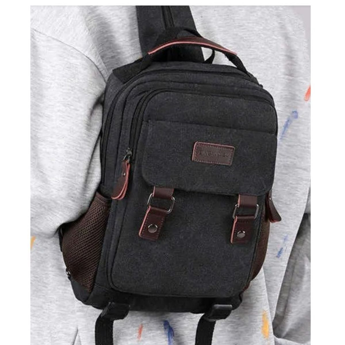 GENERICO - Mochila de lona RETRO  hombro y pecho