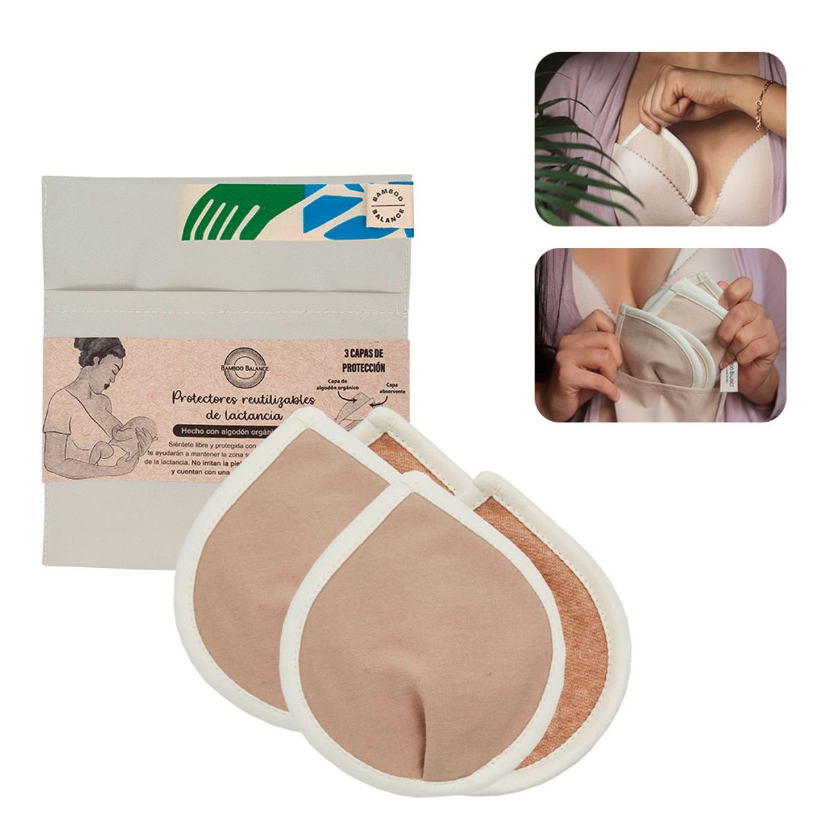 BAMBOO BALANCE - Protectores de Lactancia - 2 pares - Vicuña