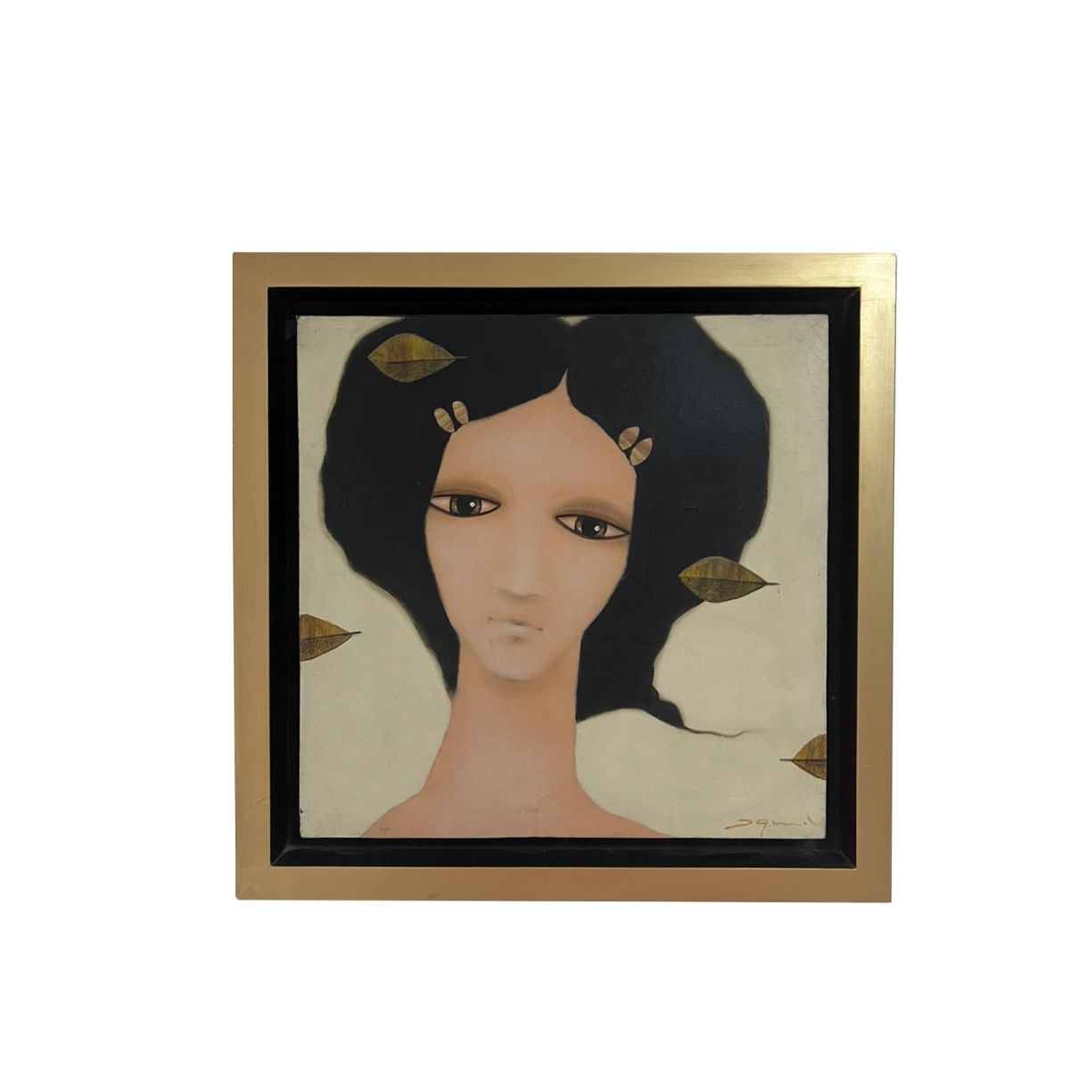 MAP DESIGN HOME - Cuadro Decorativo al Óleo Dama Natural II 37x37 cm