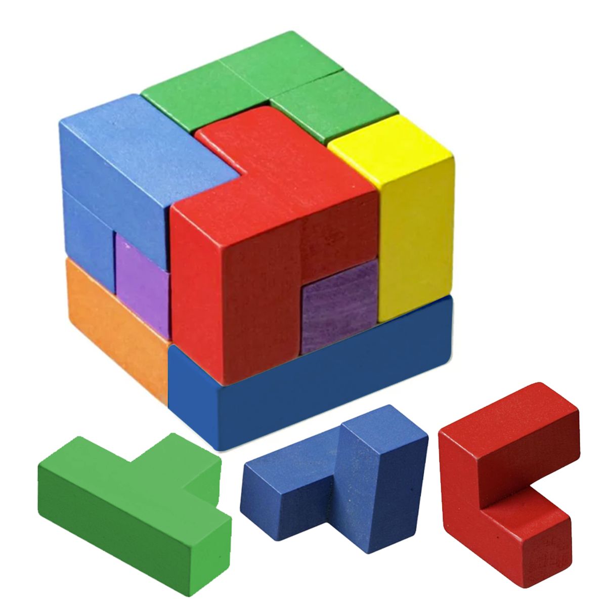 GENERICO - Cubo Soma Grande en Madera 7 pzas