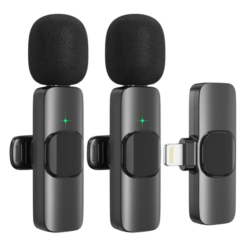 GENERICO - Micrófono Solapero Inalámbrico 2 en 1 Lightning para Iphone K9-IP