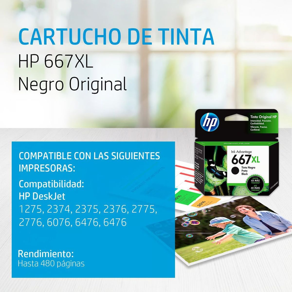 HP - CARTUCHO DE TINTA HP 667XL NEGRO 3YM81AL ORIGINAL