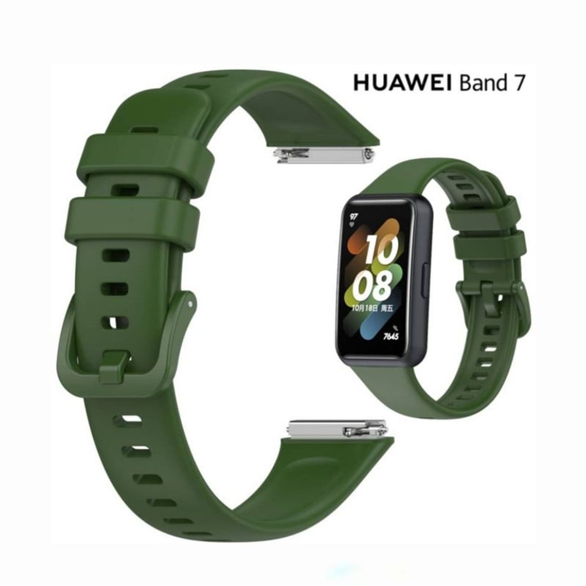 GENERICO - Correa de Silicona Para Huawei Band 7 - Verde
