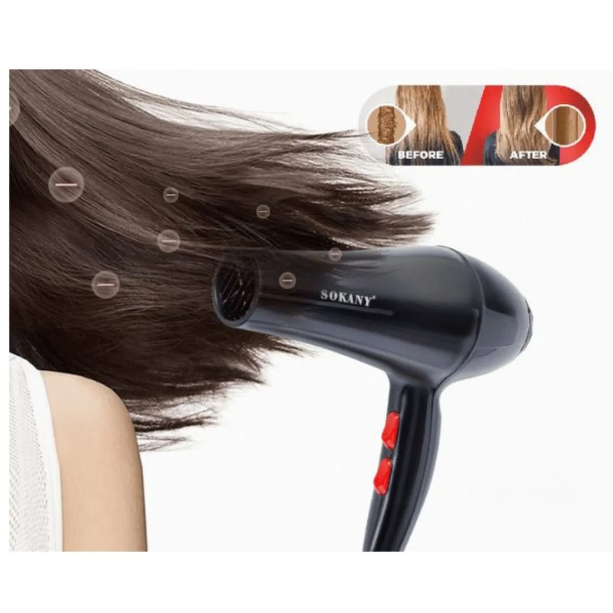 SOKANY - Secadora Sokany SK2200 2200 Watts Cool shot Negro