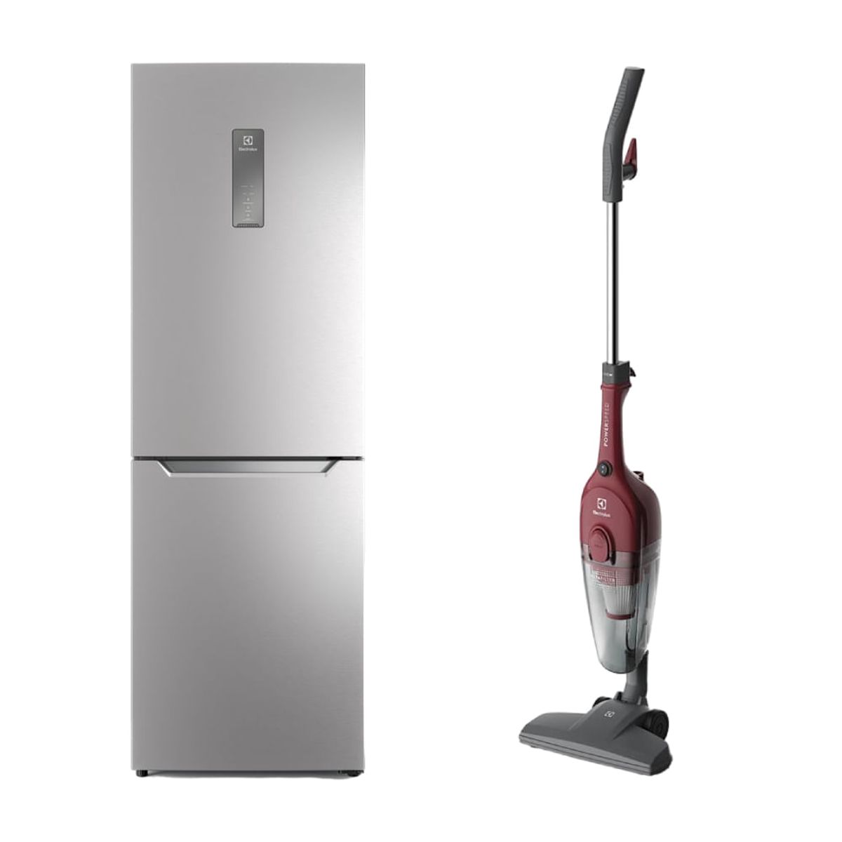 ELECTROLUX - Combo: Refrigerador Botoom Freezer 317 L Silver ERQR32E2HUS + Aspiradora vertical STK13 Electrolux