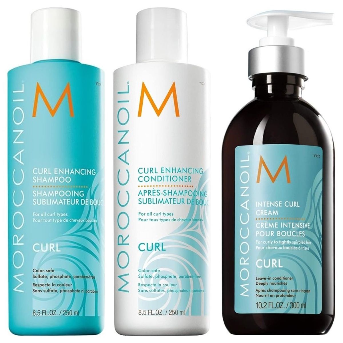 MOROCCANOIL - Shampoo Rizos 250ml + Acondicionador + Crema Intensa Moroccanoil Curl