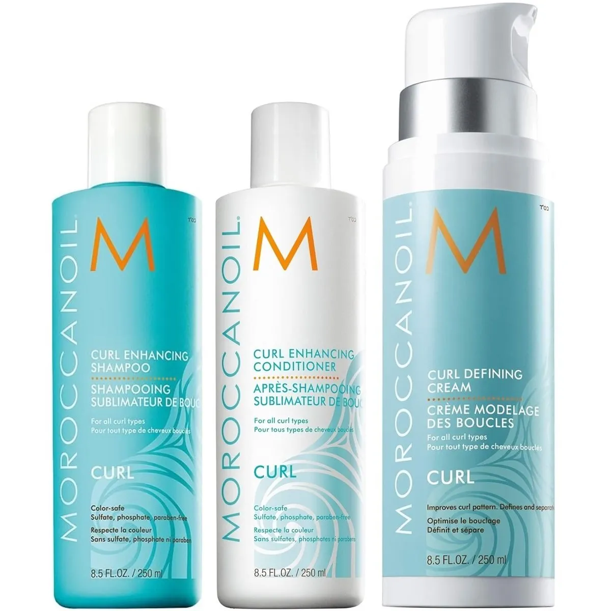 MOROCCANOIL - Shampoo Rizos 250ml+ Acondicionador+ Crema Definidora Moroccanoil Curl
