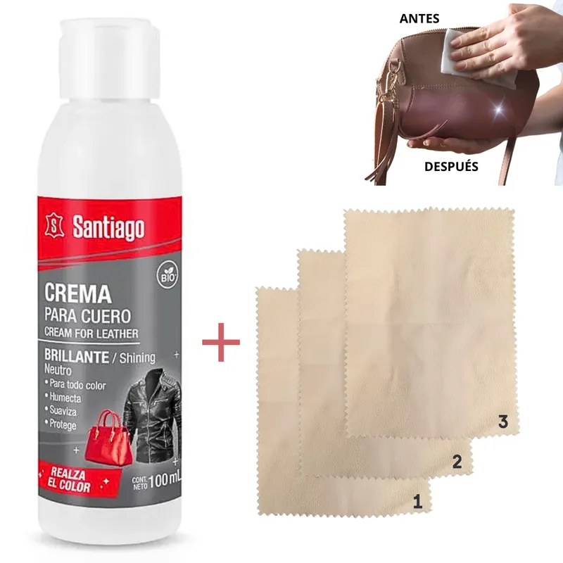 GENERICO - Crema para cuero protector hidratante limpieza zapatilla Kit