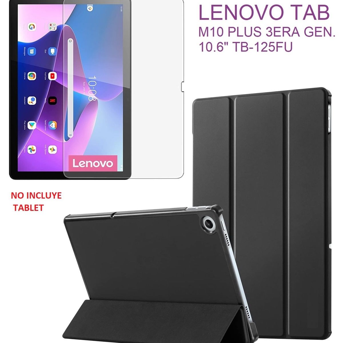 GENERICO - Funda Case + Mica + Lapiz Lenovo Tab M10 Plus 3era Gen 10.6 TB125FU.