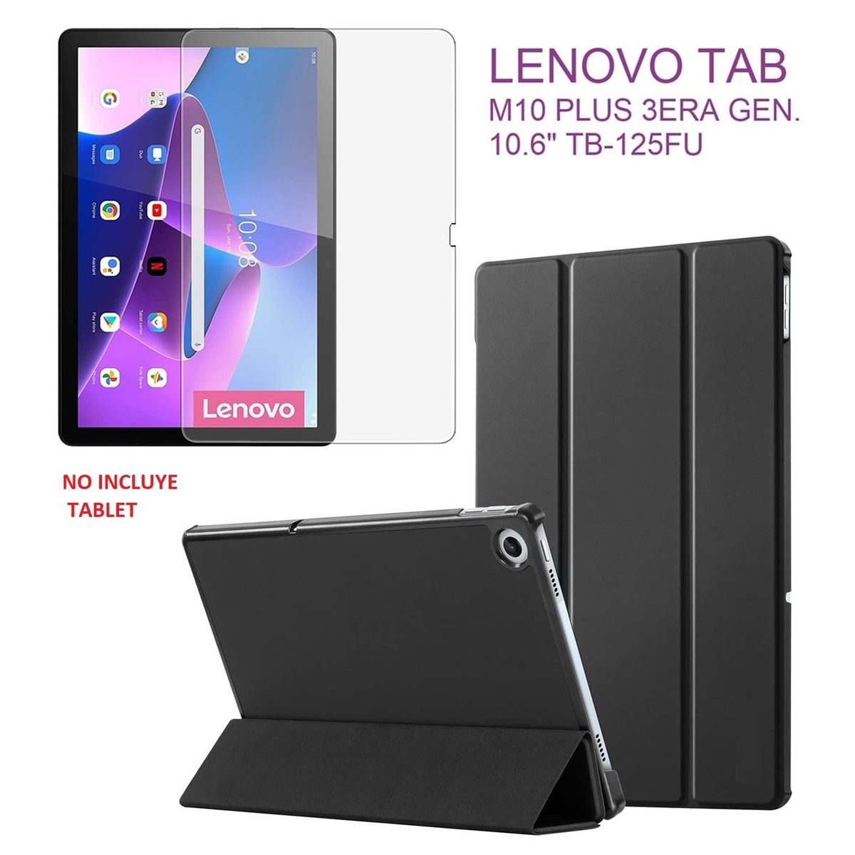 GENERICO - Funda Case + Mica + Lapiz Lenovo Tab M10 Plus 3era Gen 10.6 TB125FU.