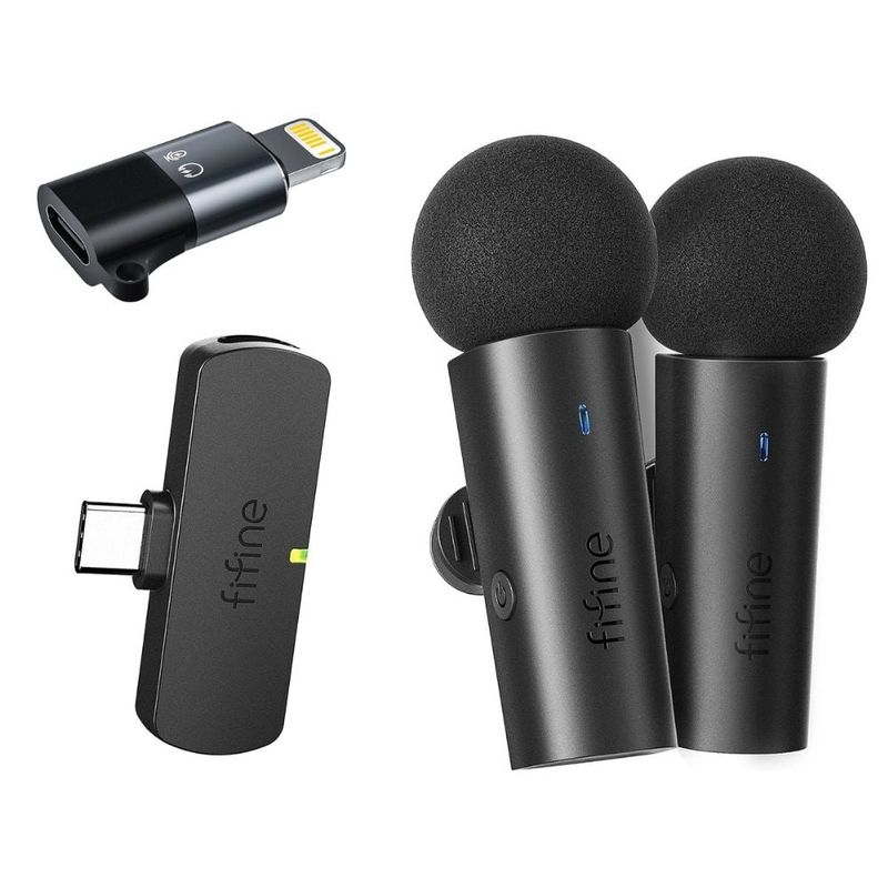 FIFINE - Fifine - Micrófono Lavalier M8 Wireless para Android y iPhone