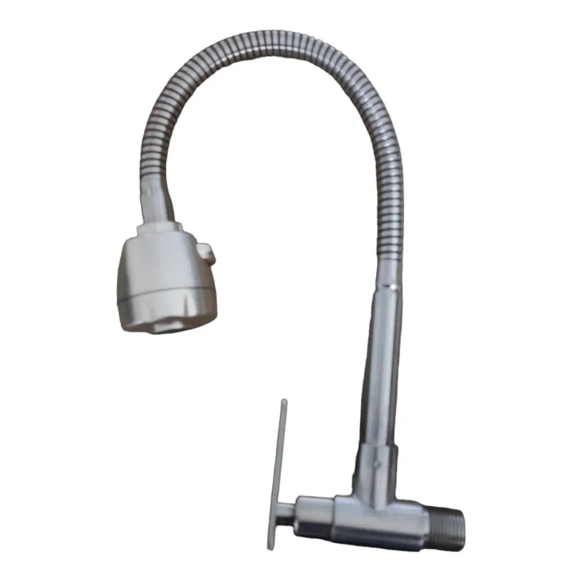 GENERICO - Grifo Caño Cocina Pared Flexible 360° Acero Satinado Mate