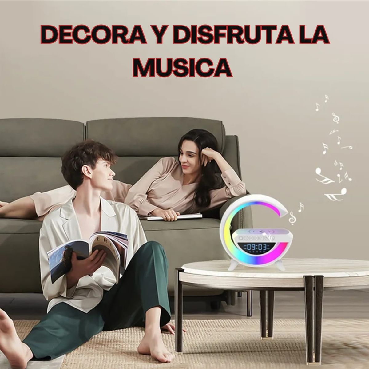 GENERICO - Parlante G - 6 en 1 Cargador Inalámbrico y Luz Led