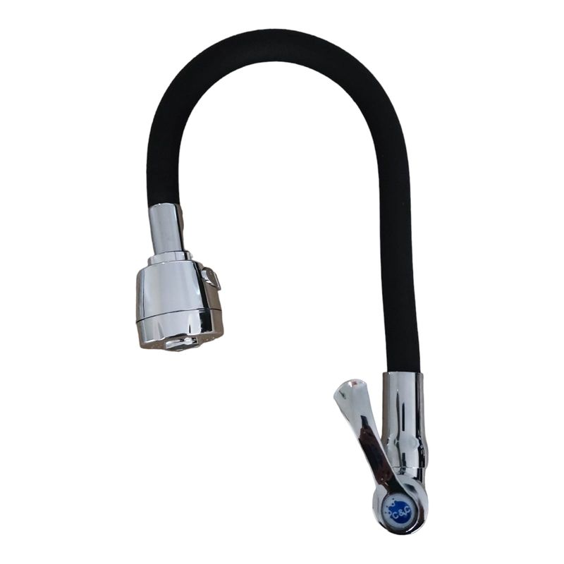 GENERICO - Grifo de pared agua fría individual Manguera flexible NEGRO