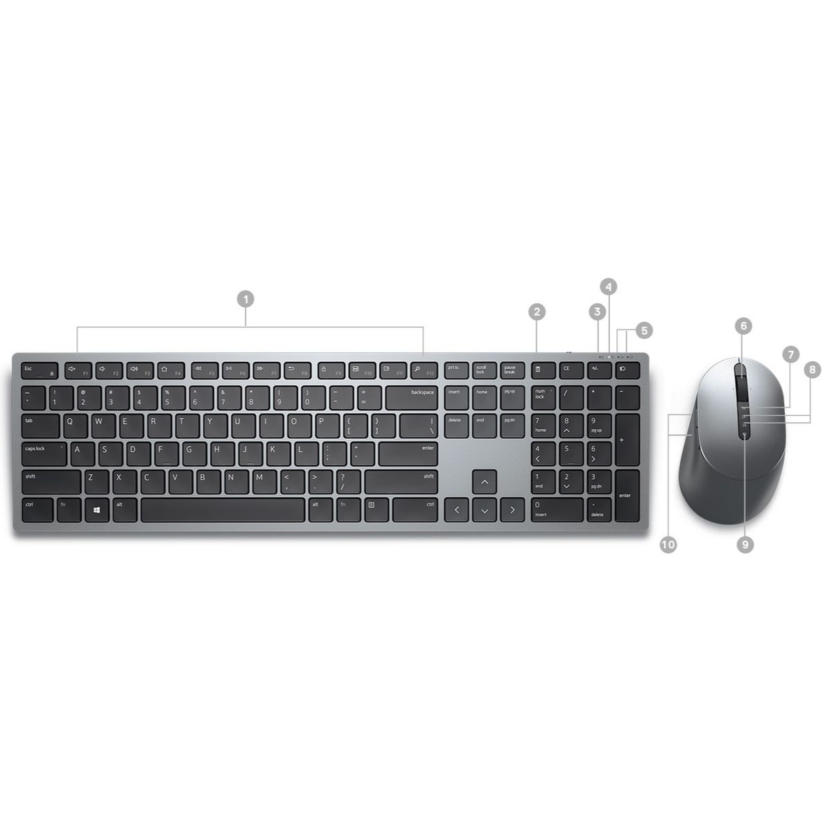 DELL - Dell Kit Teclado y Mouse KM7321W Premier Bluetooth Español - 580-AJIY