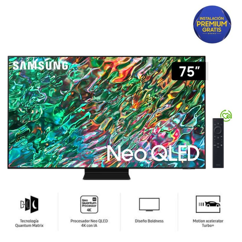 SAMSUNG - Televisor Samsung Smart TV 75 Neo QLED 4K Mini LED QN75QN90BAGXPE