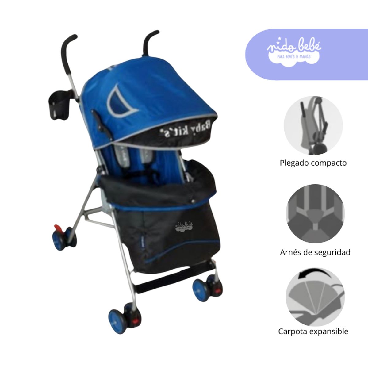 BABY KITS - Coche Baston modelo Mendoza Star color Ligth azul