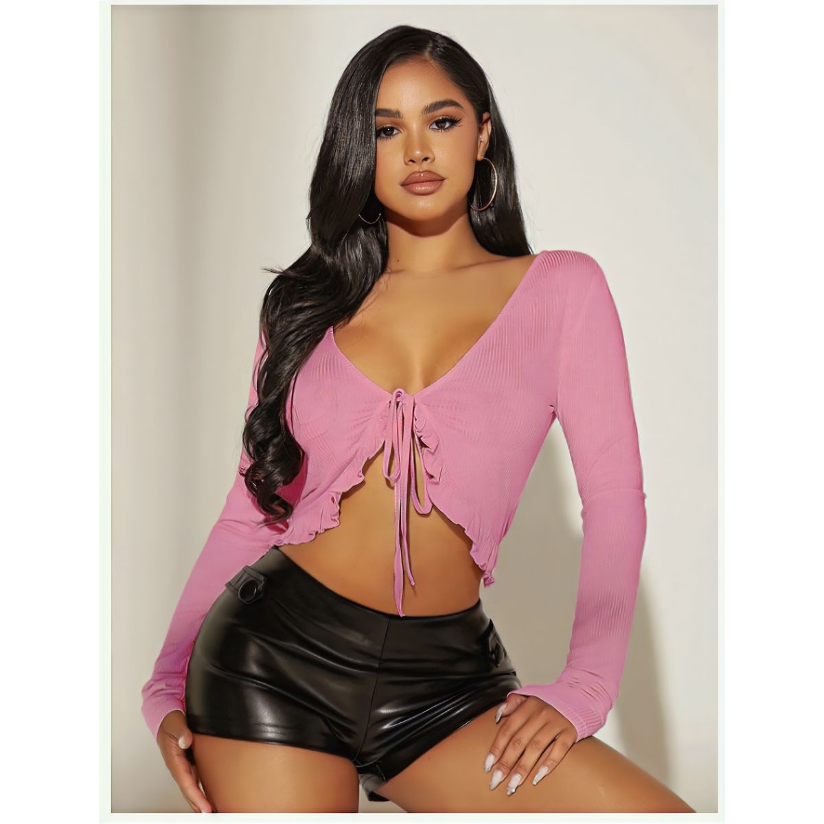 GENERICO - TOP ROSA LOLITAS MANGA LARGA LATINA