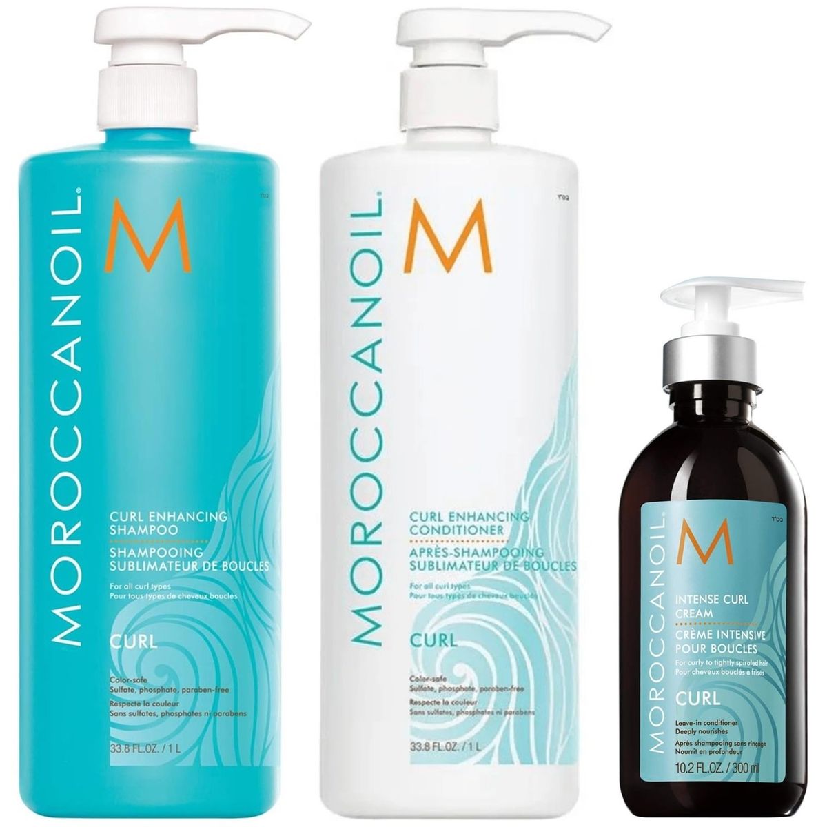 MOROCCANOIL - Shampoo Rizos 1000ml + Acondicionador + Crema Intensa Moroccanoil Curl