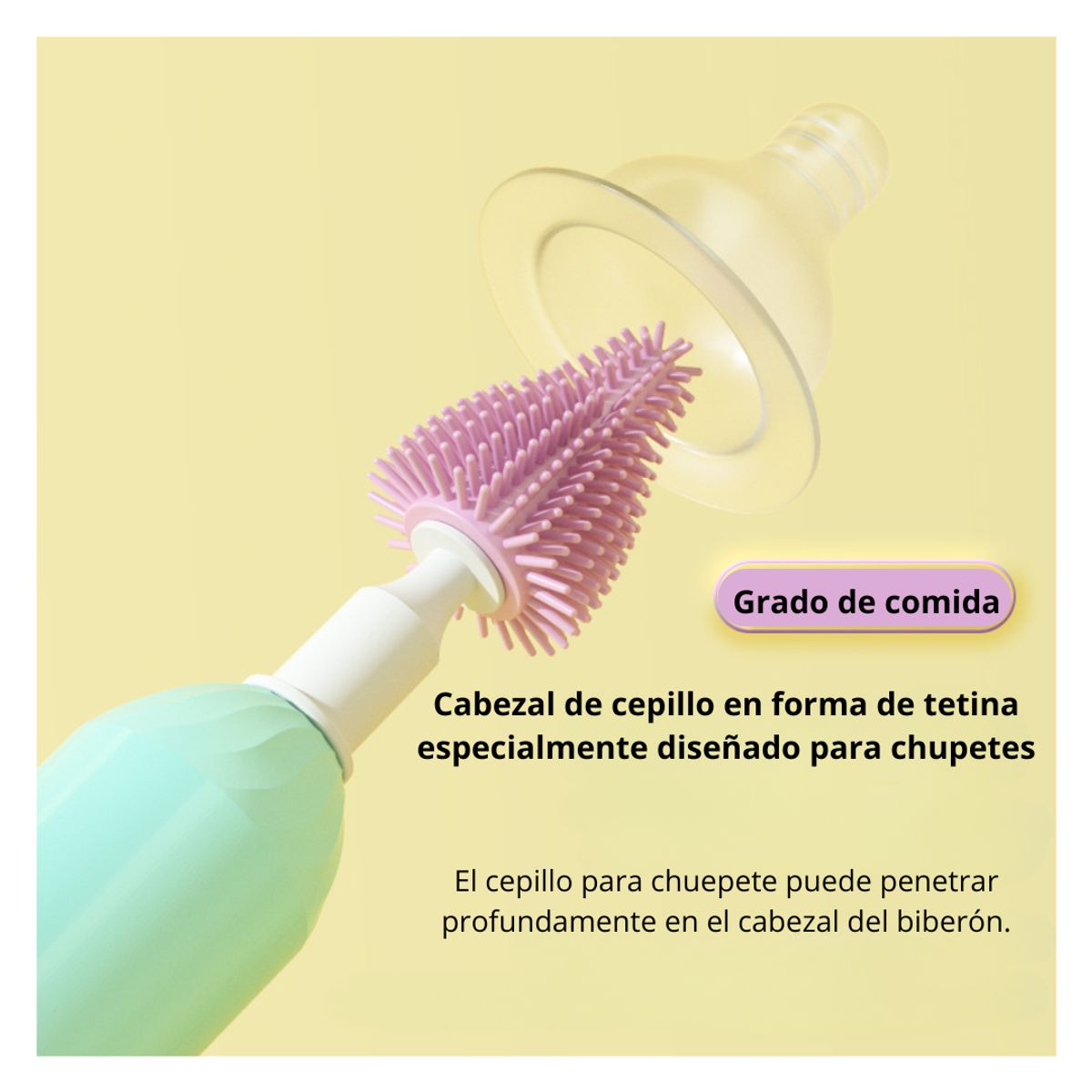 GENERICO - Cepillo Eléctrico para Biberón 360° Inalámbrico JBB-02