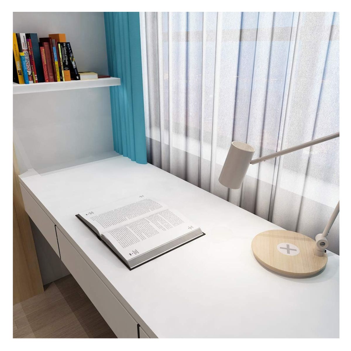 GENERICO - Tapiz Adhesivo Blanco Textura Cuero 5mts x 60cm