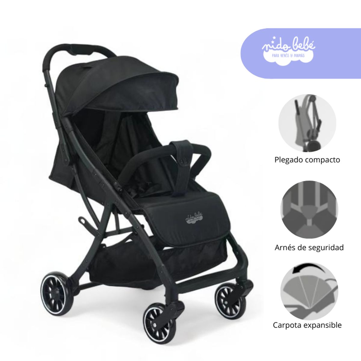 GENERICO - Coche Maleta  modelo Clau color Negro