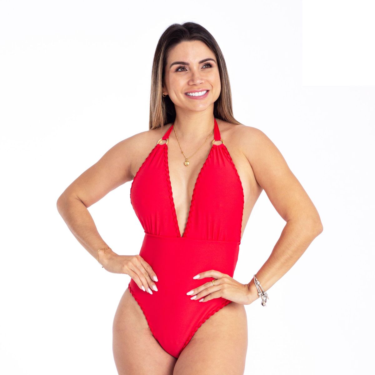 GENERICO - Ropa de Baño Enterizo Mujer Kiara NativaColor Rojo