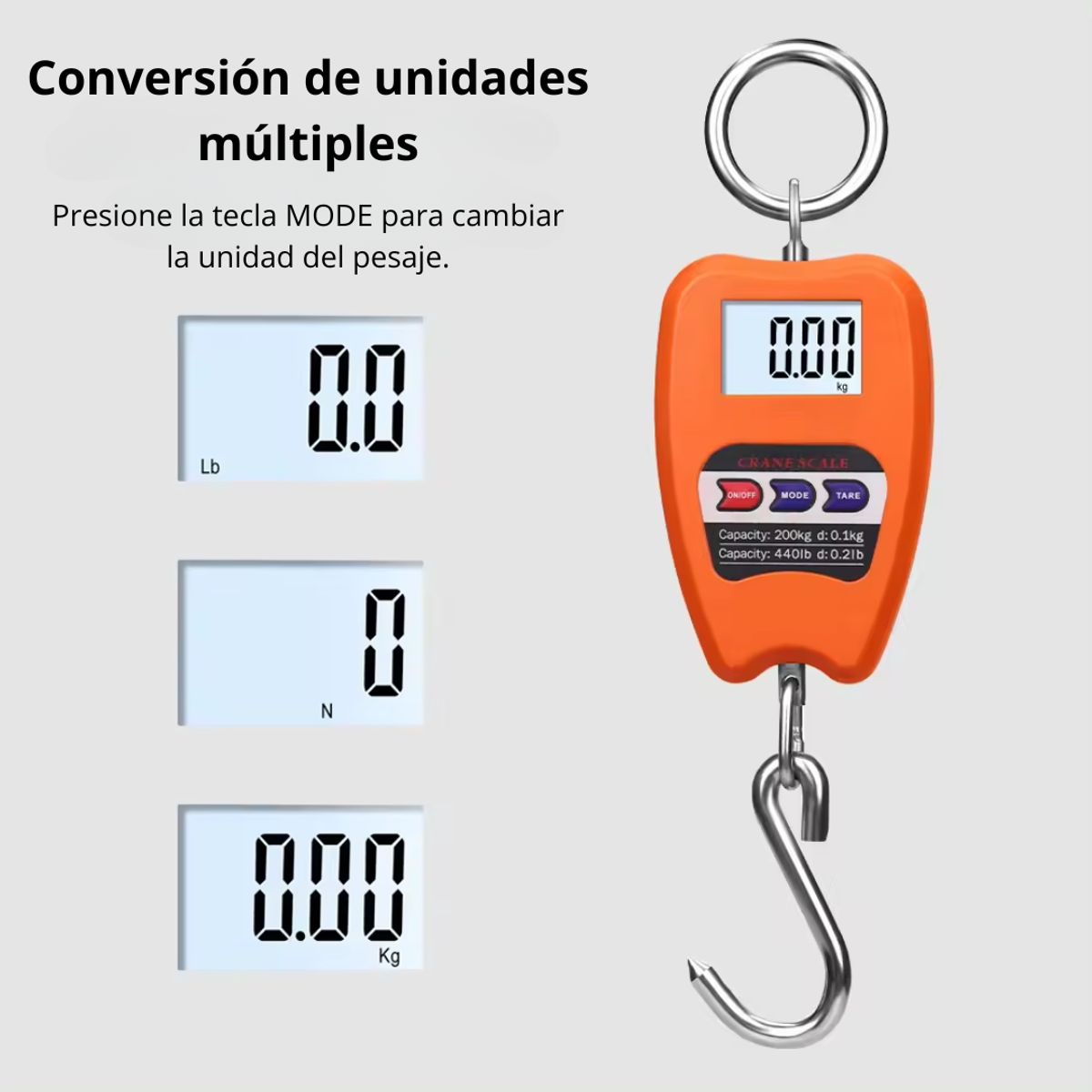 GENERICO - Báscula Colgante de Mano 200 KG Balanza Digital Electrónica WYHQ8001